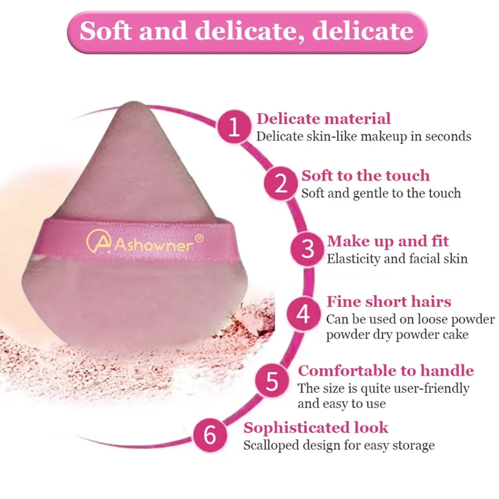 2/3/4/6Pcs Triangle Powder Puff Mini Face Makeup Sponge